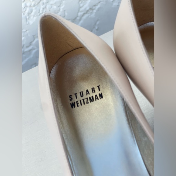 NEW ⭐️ Stuart Weitzman Black Patent and Cream Leather Kitten Heels Size 8.5 - Picture 9 of 9